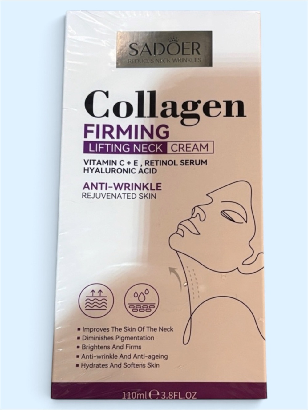 Sadoer Collagen Firming Neck Cream Vit C+E Retinol Serum Hyaluronic Acid NEW